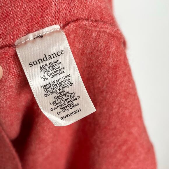 Sundance Ruffle Neck Pullover Sweater Womens PM Coral Long Sleeve Boho - Picture 9 of 9